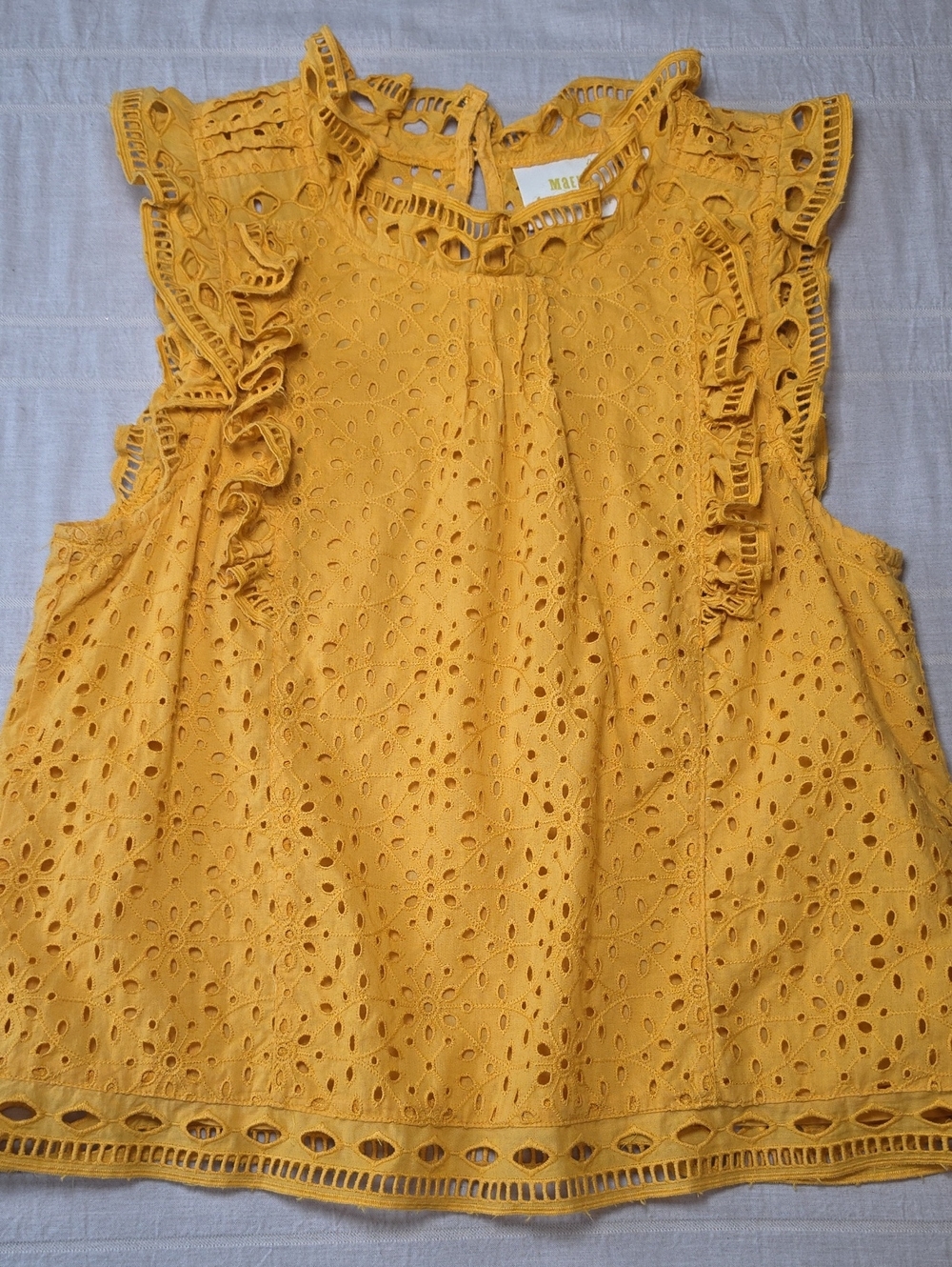 Maeve By Anthropologie Tilly Eyelet Bouse in Sunflower Women's Size 0